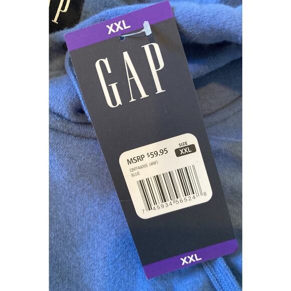 NWT $59.95 Gap Logo Hoodie Sweatshirt Size 2XL Men’s Blue - Picture 3 of 9